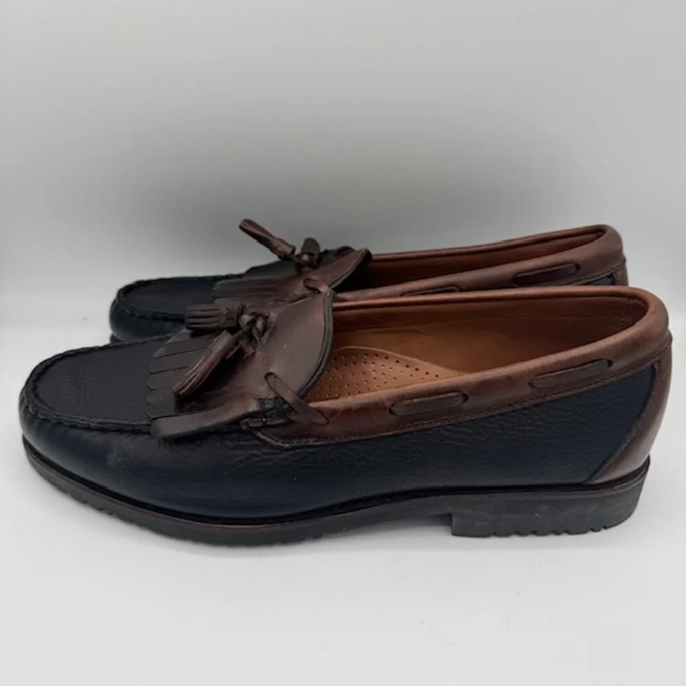 Allen Edmonds Men's Nashua Brown and Black Leather Tassel Loafer Size 10D